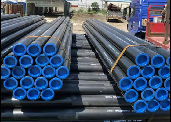 ISO 9001 สแตนเลสคาร์บอน ERW ท่อสําหรับอุตสาหกรรมน้ํามันและก๊าซ ดําเคลือบปลายเรียบ