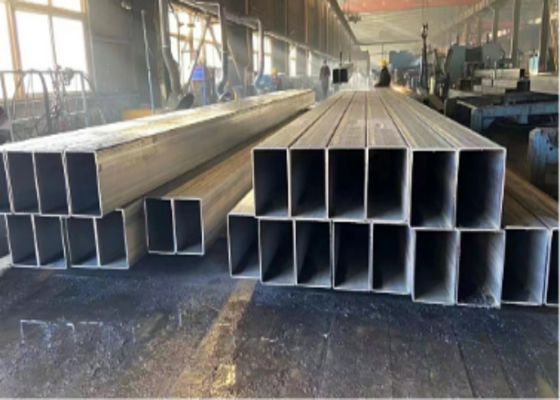 ท่อเหล็กกลวง S235JR ขนาด 15-1000 มม. OD ทรงสี่เหลี่ยมผืนผ้า สีดำ